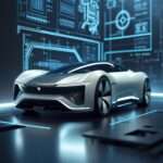 Structural Battery Composites Set EV Future 13 Electric vehicle with structural battery composites visualized through glowing carbon fiber panels