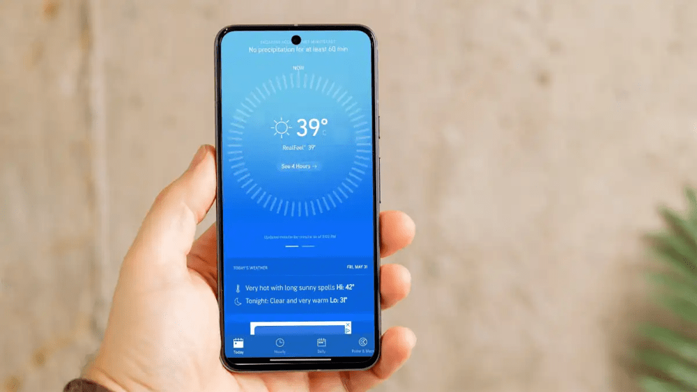 a hand holding a cell phone android